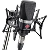 Neumann TLM 102 MT studijinis rinkinys - didelės diafragmos kondensatorinis mikrofonas su amortizuojančiu laikikliu, juodas