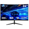Nilox MONITORIUS 23 8 CURVO 200HZ HDMI DP, 60.5 cm (23.8"), 1920 x 1080 pikselių, Full HD, LCD, 1 ms, Juodas