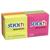BNT Lipnūs lapeliai Stick´N 21332, 76x76mm, 12 blokelių po 100 lapelių, įvairių neoninių spalvų