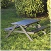 Nsh Nordic Vaikiškas stalo/suolo komplektas HORTUS A-modelis, juoda fanera ir aliuminio rėmas (801-093)