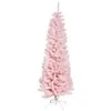 Nsh Nordic Dirbtinė Kalėdų eglutė siaura PVC "BLING", C klasė, 180x68 cm su LED, rožinė NORDIC WINTER (780-182)