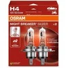OSRAM Automobilinės lemputės NIGHT BREAKER Sidabrinis +100% H4 60/55W 12V P43T, 2vnt