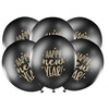 PartyDeco Juodi balionai Happy New YEAR, 6 vnt