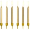 Party Deco Gimtadienio žvakės, auksinės, 6 cm, 6 universalios