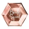 Party Deco Popierinės lėkštutės rausvos "Bride squad" 6 vnt