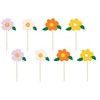 Party Deco PartyDeco Keksiukų ar torto papuošimai Gėlės, 13 cm