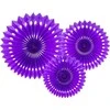 Party Deco Dekoratyvinės vyniojamojo popieriaus rozetės, violetinės, 20-30 cm, 3 vnt. Universalios
