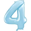 Party Deco Balionas folinis skaičius 4 melsvas 86cm