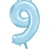 Party Deco Balionas folinis skaičius 9 melsvas 86cm