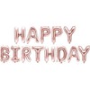 Party Deco PartyDeco Foliniai balionai "HAPPY BIRTHDAY" rožinio aukso 35cm