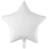 PartyDeco Folinis balionas Žvaigždė, balta 48 cm