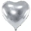Party Deco Balionas folinis "Širdelė" sidabrinis 45cm