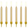 Party Deco Gimtadienio žvakutės auksinės 6 vnt 6cm