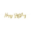 PartyDeco Girlianda Happy Birthday auksinė, 16.5x62cm