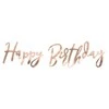 PartyDeco Girlianda Happy Birthday rožinio aukso, 16.5x62cm