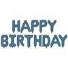 PartyDeco Foliniai balionai "HAPPY BIRTHDAY" , mėlyni 35cm