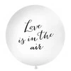 Party Deco Balionas 1m skersmens baltas "Love is in the air"