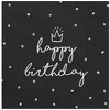 Party Deco Servetėlės "Happy birthday" juodos