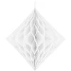 Party Deco Korėtas rombas 30cm 1 vnt baltas