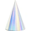 Party Deco Gimtadienio kepuraitės sidabrinės 16cm 6 vnt