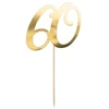 Party Deco Topper na tort "60", auksinė, 21cm one size