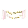 PartyDeco Girlianda Happy Birthday Vienaragiai, 230x17.5 cm