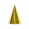Party Deco „PartyDeco“ holografinės vakarėlių kepuraitės, auksinės, 16 cm, Vakarėlio kepurė, auksinė, gimtadienio, 160 mm, 10 cm, 6 vnt.