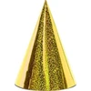 Party Deco „PartyDeco“ holografinės vakarėlių kepuraitės, auksinės, 16 cm, Vakarėlio kepurė, auksinė, gimtadienio, 160 mm, 10 cm, 6 vnt.