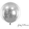 Party Deco Folinis blizgus balionas 60cm skersmens sidabrinis
