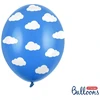 Party Deco Balionai mėlyni "Debesys" 30cm 6 vnt