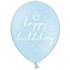Party Deco PartyDeco Balionų rinkinys Happy Birthday melsvi 6vnt