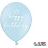 Party Deco Balionai "Happy birthday" melsvi 30cm 6 vnt