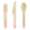 Party Deco PartyDeco SDR1-081J, 6 asmuo(-ys), Vienkartinės šakutės, Vienkartinis peilis, Vienkartinis šaukštas, Mediena, Rožinė, Mediena, Vienspalvis, 160 mm