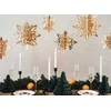 PartyDeco Pakabinamos dekoracijos Auksinės snaigės, 6vnt