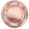 Party Deco Popierinės lėkštutės rausvos "Happy birthday" 6 vnt