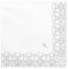 Party Deco PartyDeco servetėlės komunijai su ornamentu, 33x33cm, atlasinės