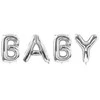 Party Deco Folinis balionas "BABY" sidabrinis 262&86cm