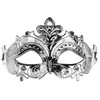 Party Deco PartyDeco Maska karnawałowa 17x9cm sidabrinė 93881