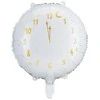 Party Deco Folinis balionas "Laikrodis" 45cm baltas