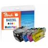 Peach Peach PI500-383 rašalo kasetė 4 vnt. Replacement High (XL) Juoda, Žydra, Violetinė, Geltona