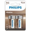Philips PHILIPS batteri tech alkaline D 2-pak - 2110058