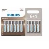 Philips LR6A10BP/10, Vienkartinės baterijos, AA, Šarminės, 1,5 V, 10 vnt., 5 metai