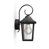 Philips myGarden Buzzard sieninis šviestuvas 60W E27 be lemputės, lauko sieninis apšvietimas, juoda, metalas, IP44, terasa, sodas, I