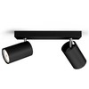 Sieninis šviestuvas Lampa sufitowa Signify Philips Kosipo Spot 2flg. exkl LM 2x5,5W Juodas