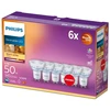 Philips 6-pack LED GU10 50W Dimbar War