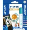 Pilot Pen Permanentinis žymeklis Pultas PINTOR METALLIC 1.4mm, apvali galvutė, 6 sp. komplektas