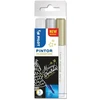 Pilot Pen „Pilot Pintor“, 3 vnt., Auksinė, Sidabrinė, Balta, Smulkus galiukas, Įvairių spalvų, Apvalus, 2,3 mm