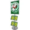 Plakatas Twinco Dvigubas lentynų stovas su plieninėmis lentynomis A1 Alu 450x529x1900mm (1 vnt.)