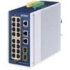 Šakotuvas Switch Planet PLANET IP30 Industrial L2/L4 16-Port Zarządzany L2/L4 Gigabit Ethernet (10/100/1000) Obsługa PoE Aliuminio, Mėlyna