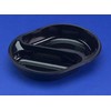 Plus Pack Padėklas su 2 skyriais 395/500 ml 238x176x40 mm ovalus PP juodas 240 vnt./dėžėje